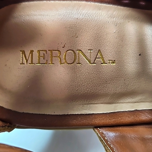 Merona Brown Leather Sandals Sz 7.5 - Picture 8 of 9